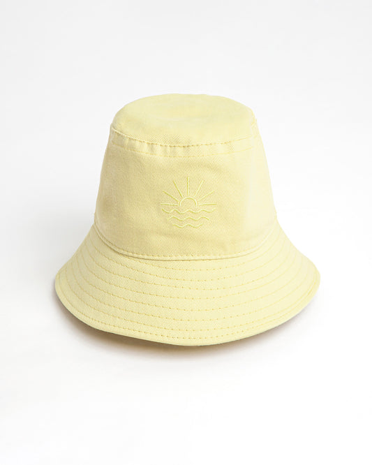 Sarı %100 Pamuk Bucket Şapka - hateko