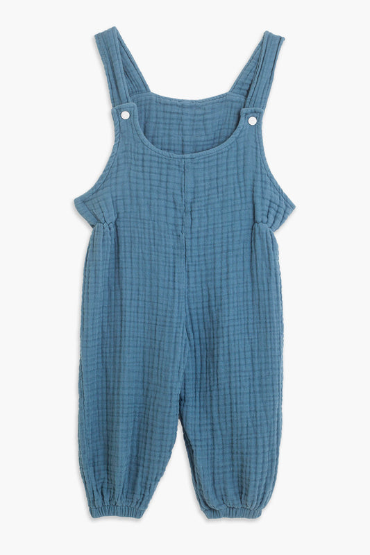 Pastel Mavi Unisex Müslin 3-4 Yaş Çocuk Tulum - hateko
