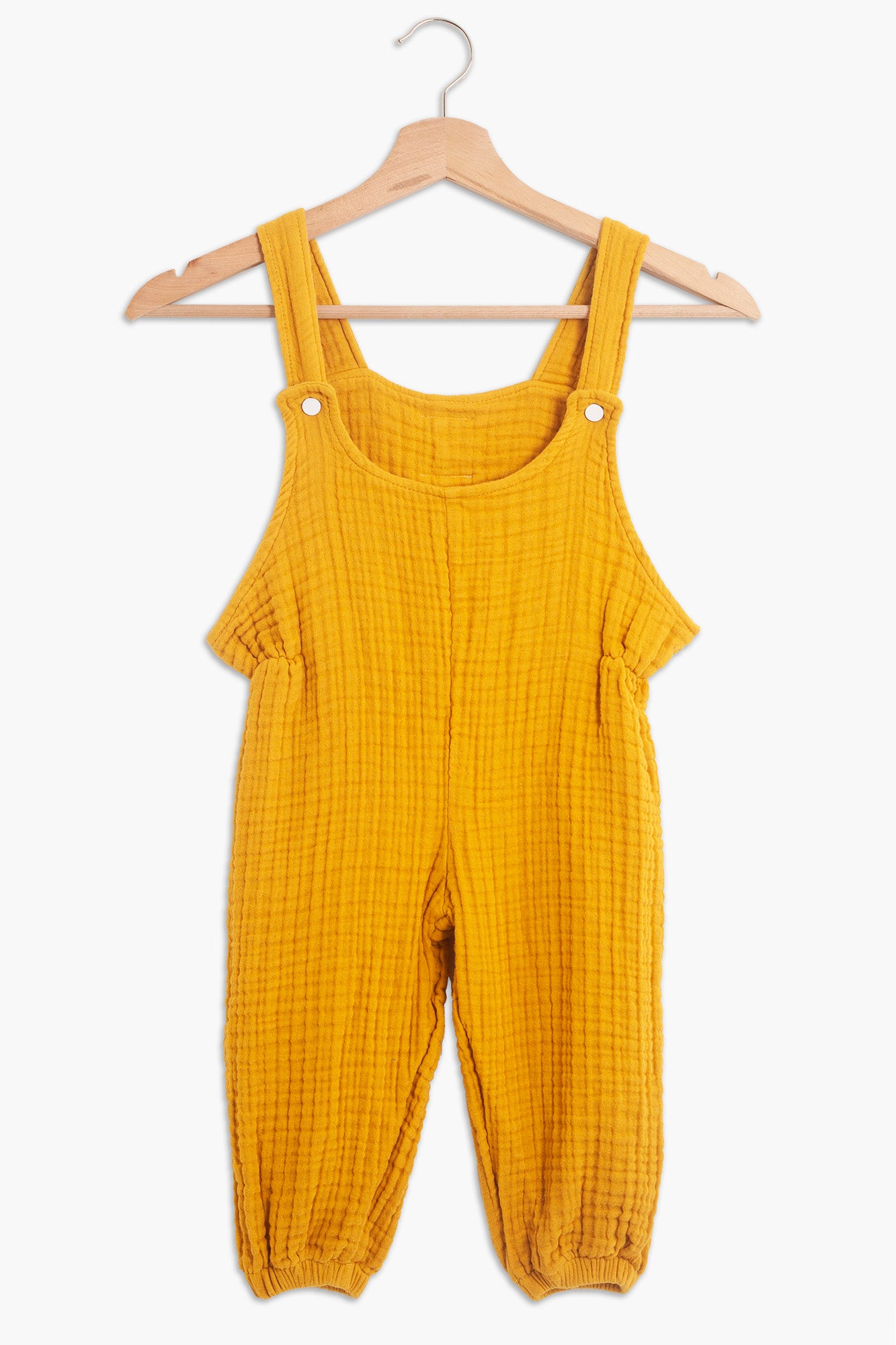 Safran Sarısı Unisex Müslin 3-4 Yaş Çocuk Tulum Salopet - hateko