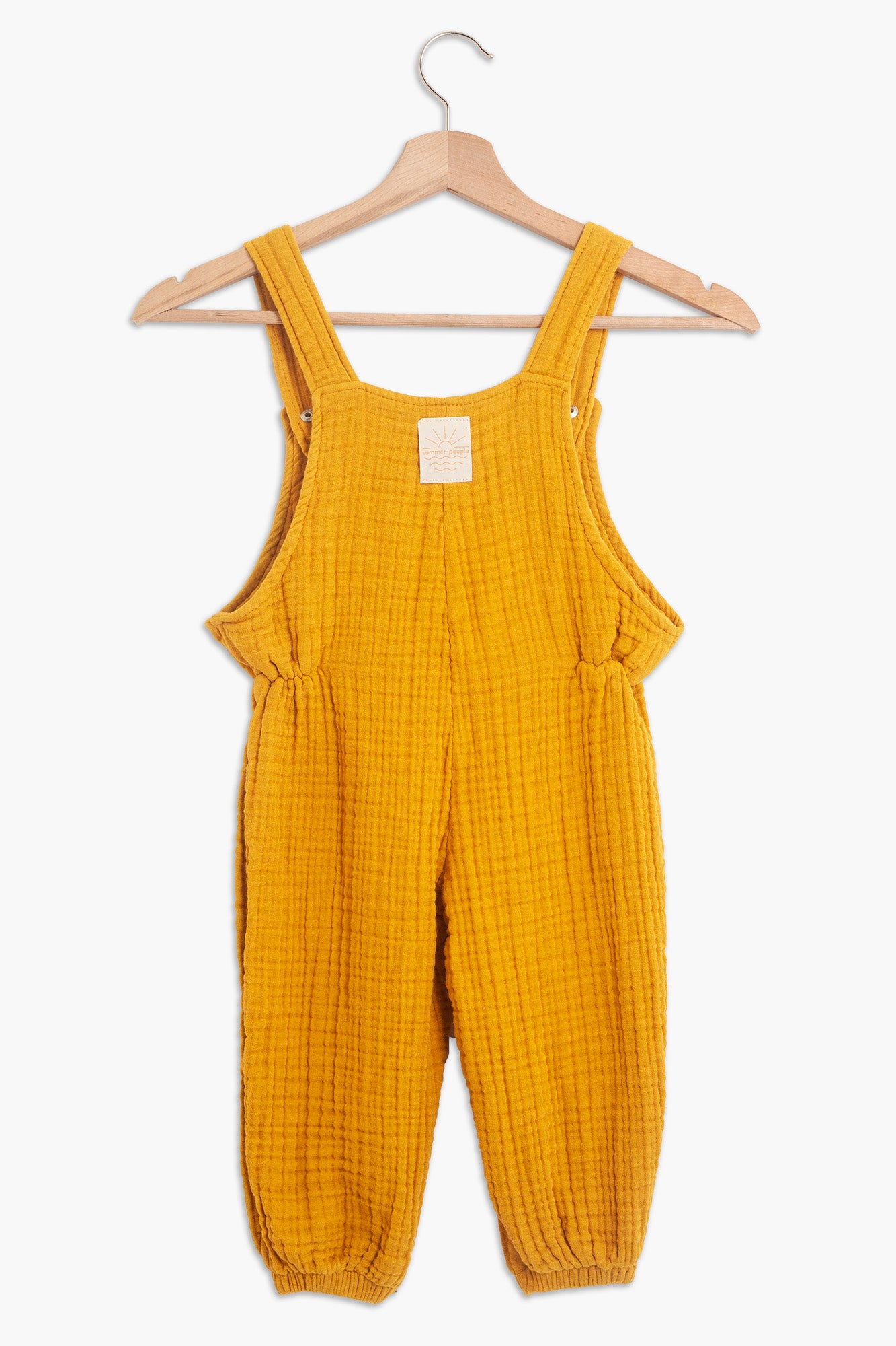 Safran Sarısı Unisex Müslin 3-4 Yaş Çocuk Tulum Salopet - hateko