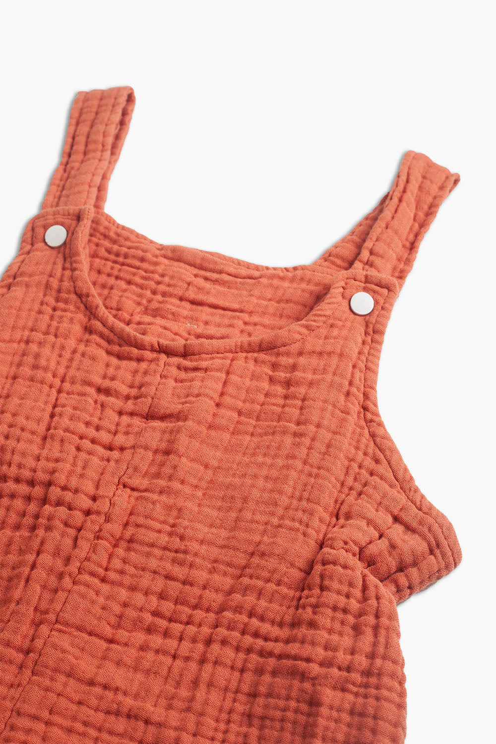 Koyu Şeftali Unisex Müslin 3-4 Yaş Çocuk Tulum Salopet - hateko